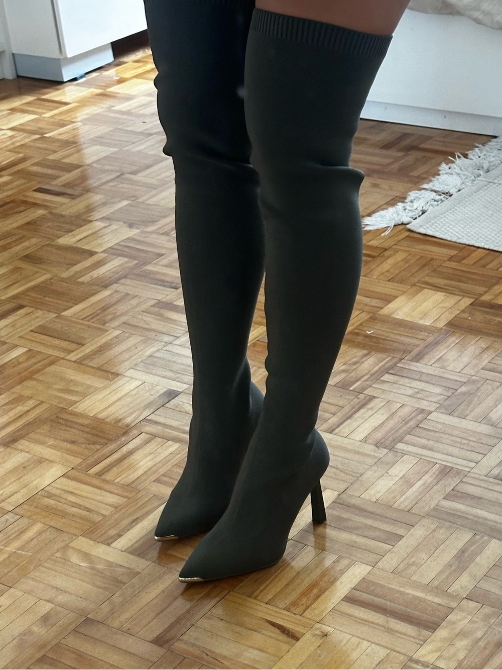 Aldo Black Over-the-Knee Pointed Stiletto Boots